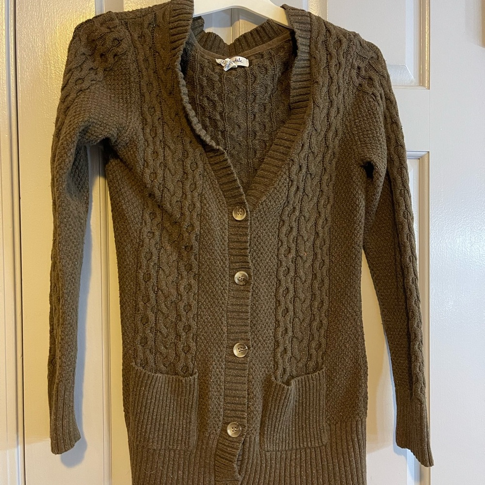 Women's Brown Cable Knit Sweater